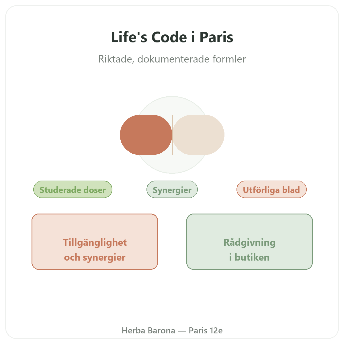 Life's Code i Paris - hos Herba Barona Paris 12e