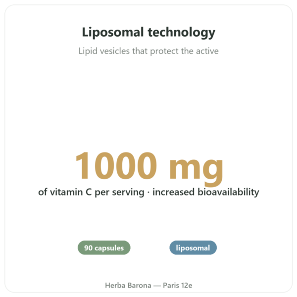 Liposomal Vitamin C 1000mg – Novoma – 90 capsules benefits and key facts Paris Herba Barona