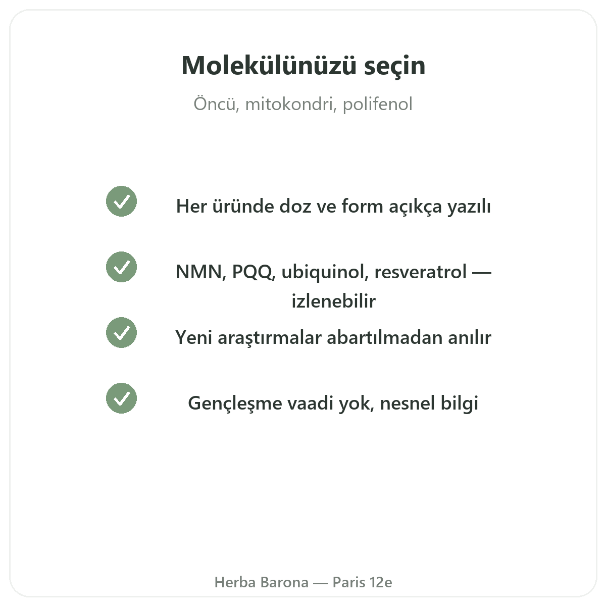Uzun yaşam ve yaşlanma karşıtı takviyeler - Herba Barona Paris 12e’de seçilecek temel etkin maddeler