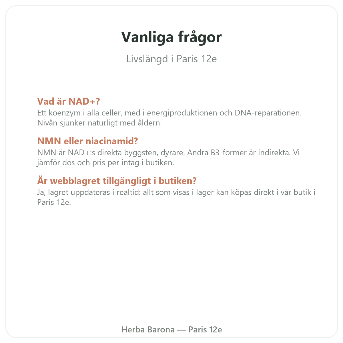 Vanliga frågor om kosttillskott för longevitet och anti-age i Paris – Herba Barona Paris 12e