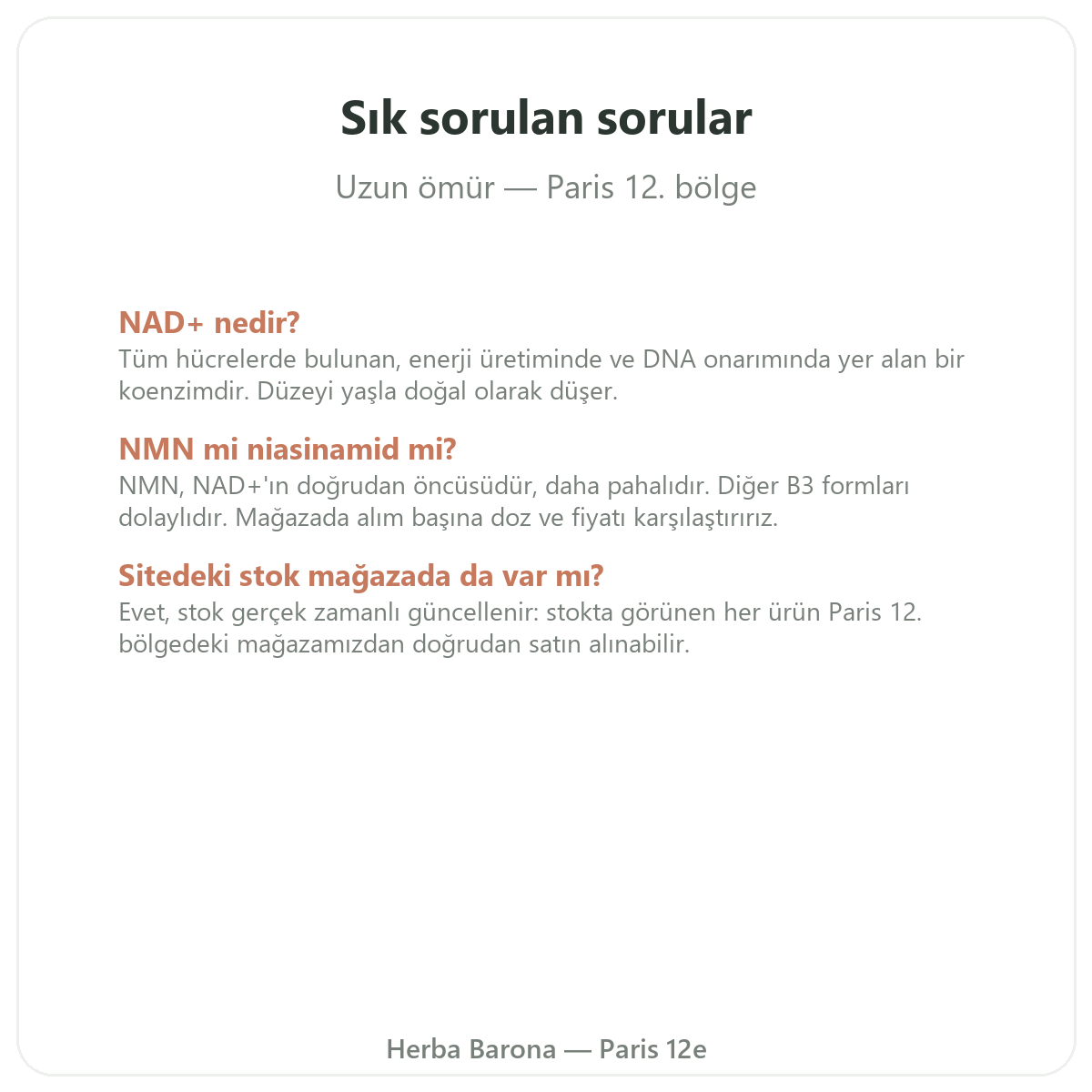 Paris’te uzun yaşam ve yaşlanma karşıtı takviyeler hakkında sık sorulan sorular - Herba Barona Paris 12e