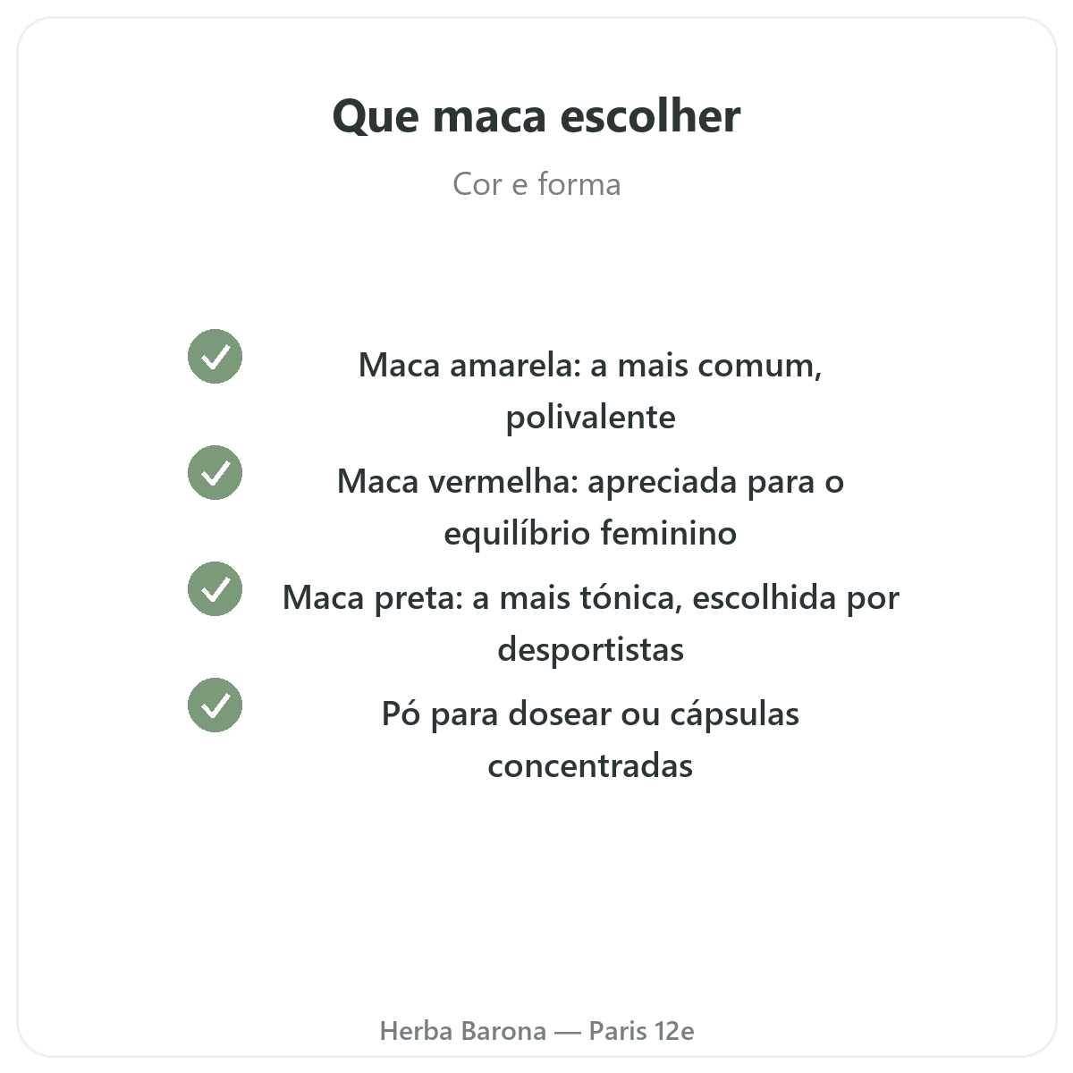 Maca bio do Peru Paris - compromissos de qualidade na Herba Barona Paris 12e