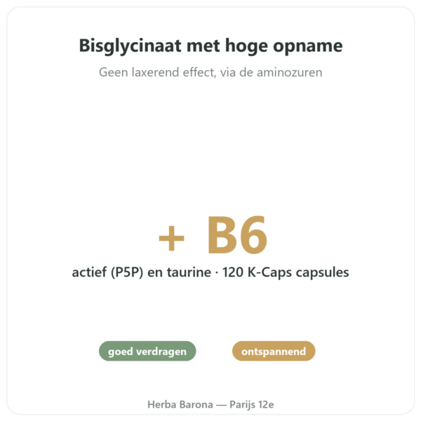 Magnesium Bisglycinaat – Novoma – 120 Capsules voordelen en kerngegevens Paris Herba Barona