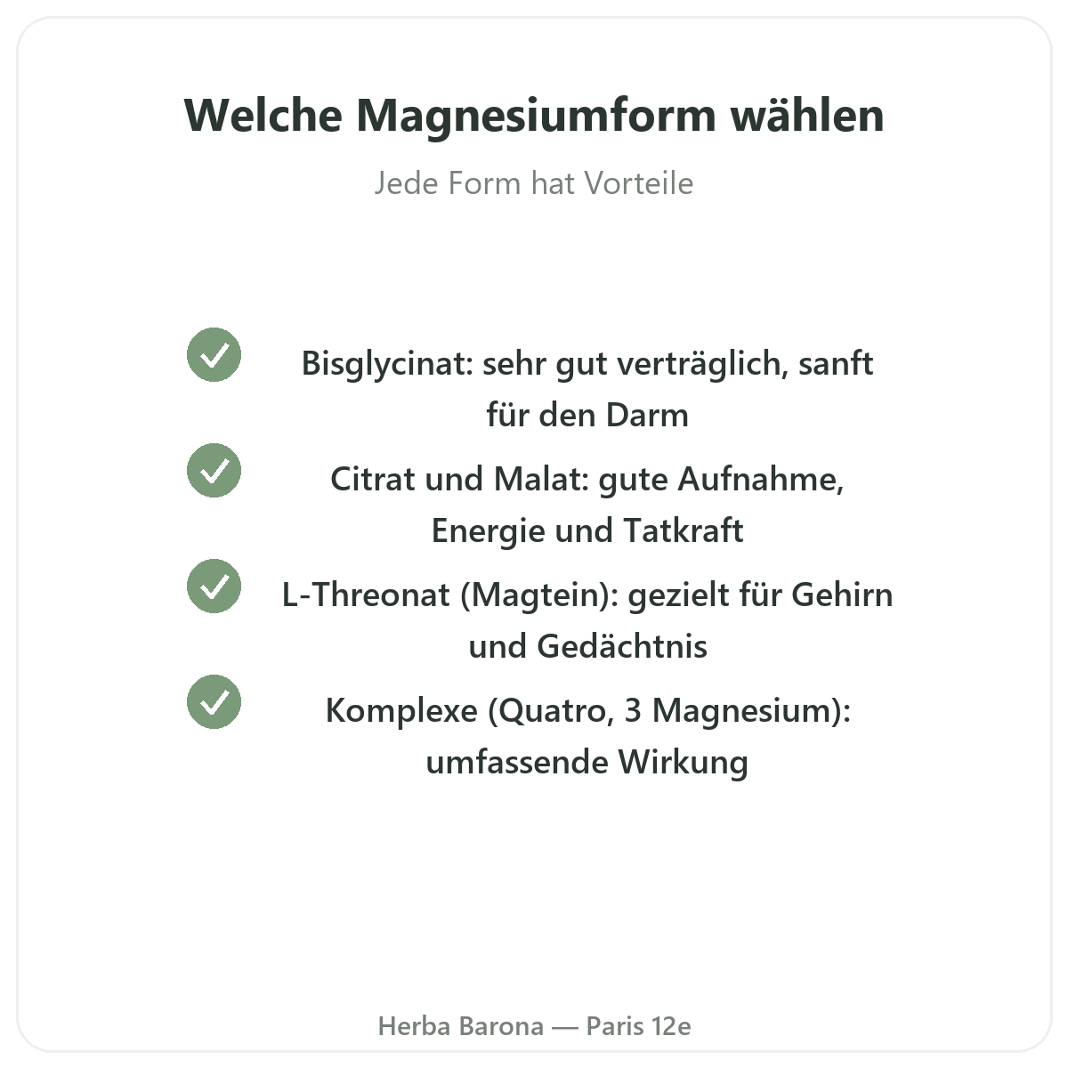 Magnesium Paris – Qualitätsversprechen bei Herba Barona Paris 12e