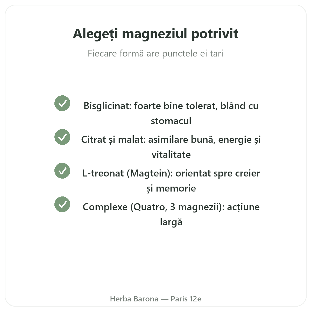 Magnesium Paris Paris - engagements qualite chez Herba Barona Paris 12e