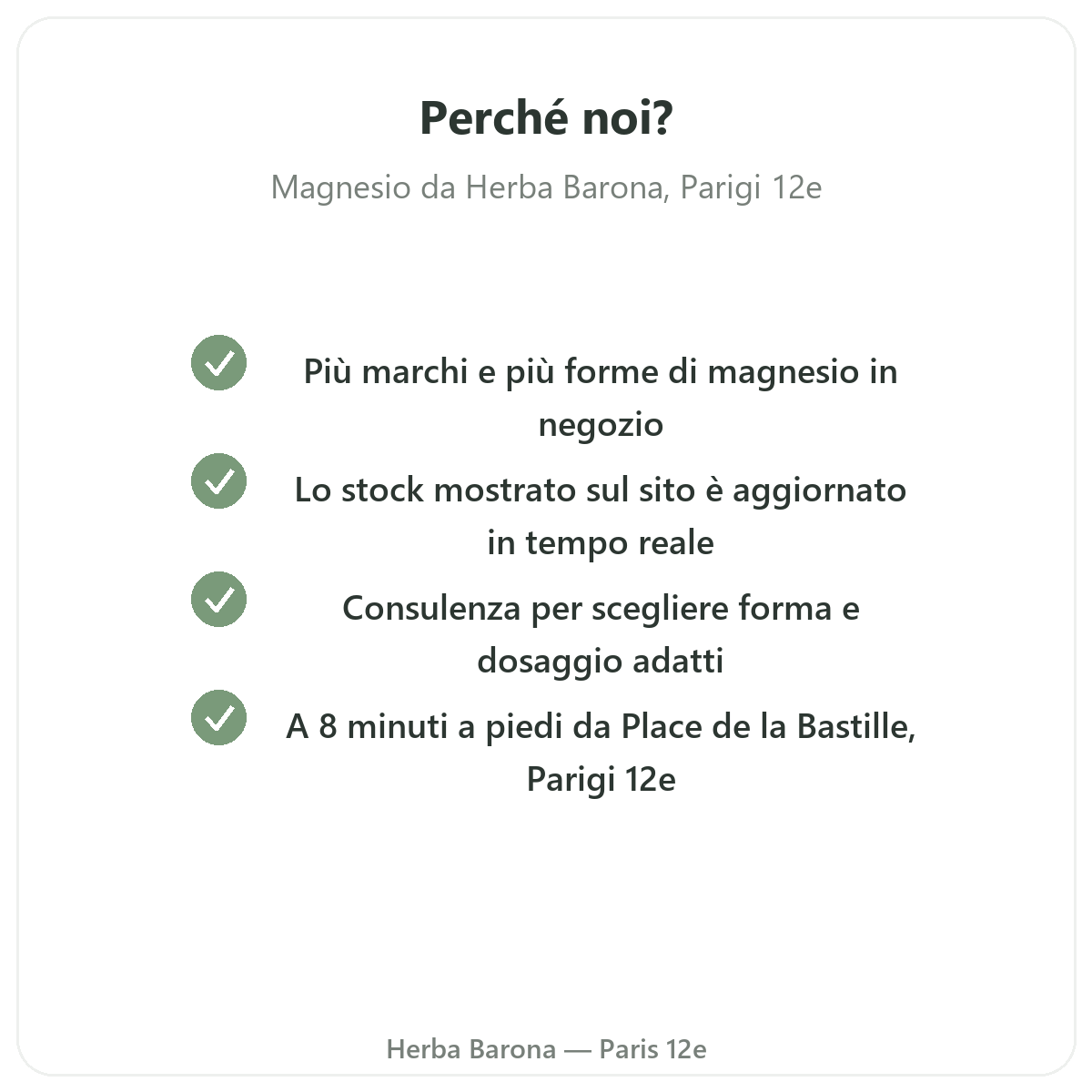 Perché acquistare Magnesio a Parigi da Herba Barona Parigi 12e