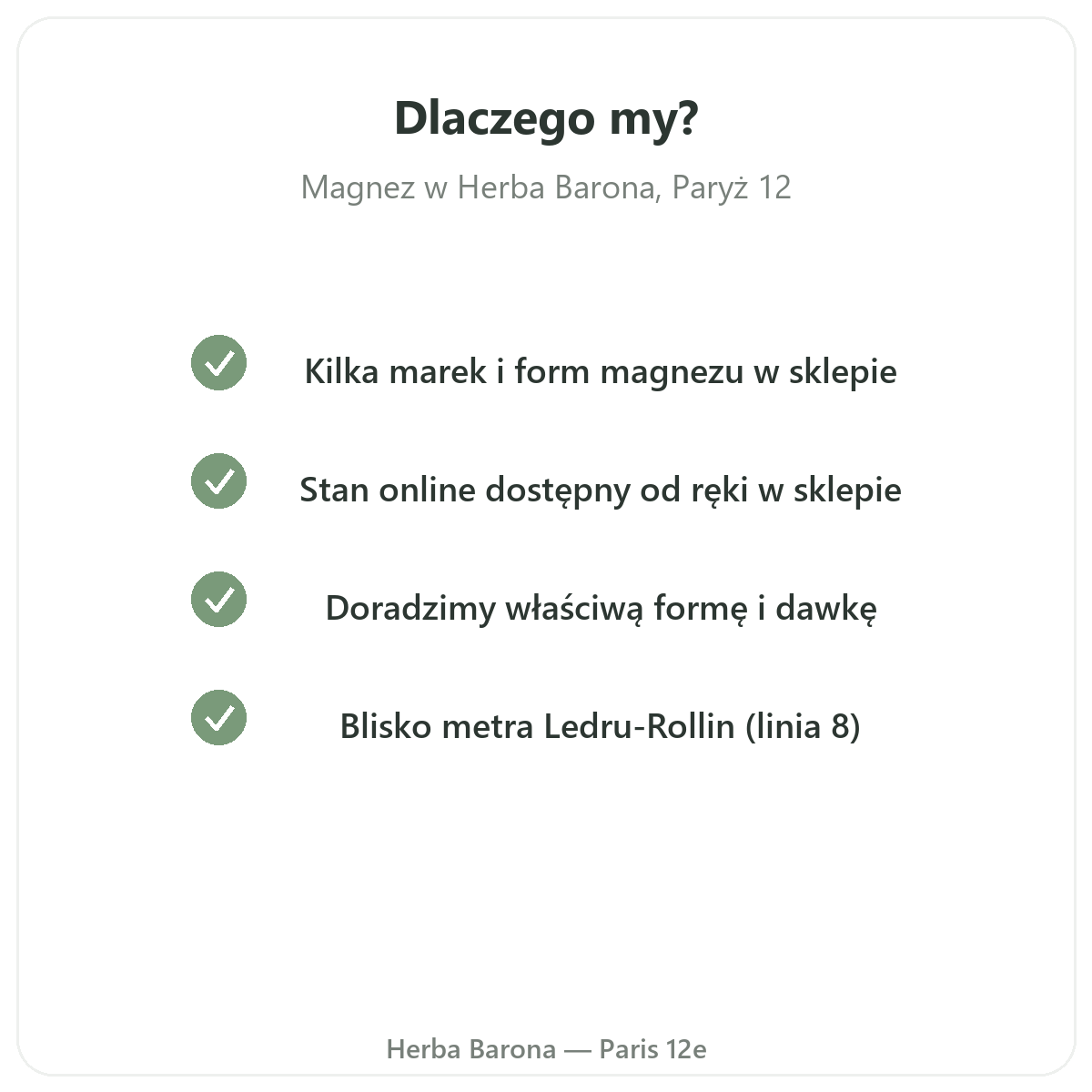 Dlaczego warto kupować magnez w Paryżu w Herba Barona
