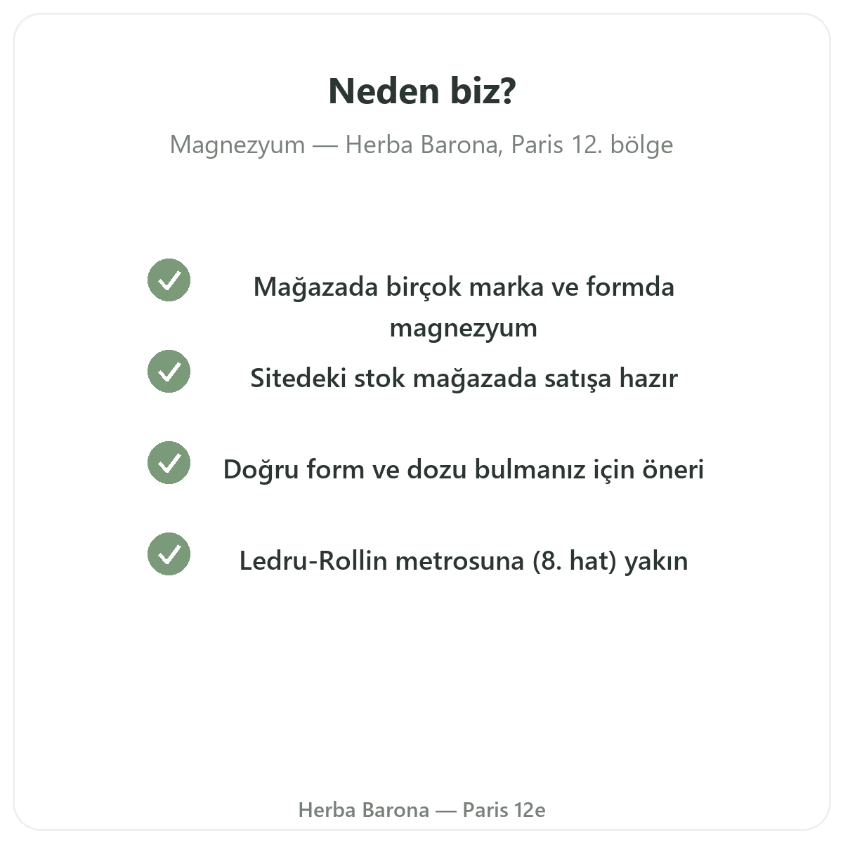 Magnezyum Paris’i neden Paris’te Herba Barona’dan almalısınız