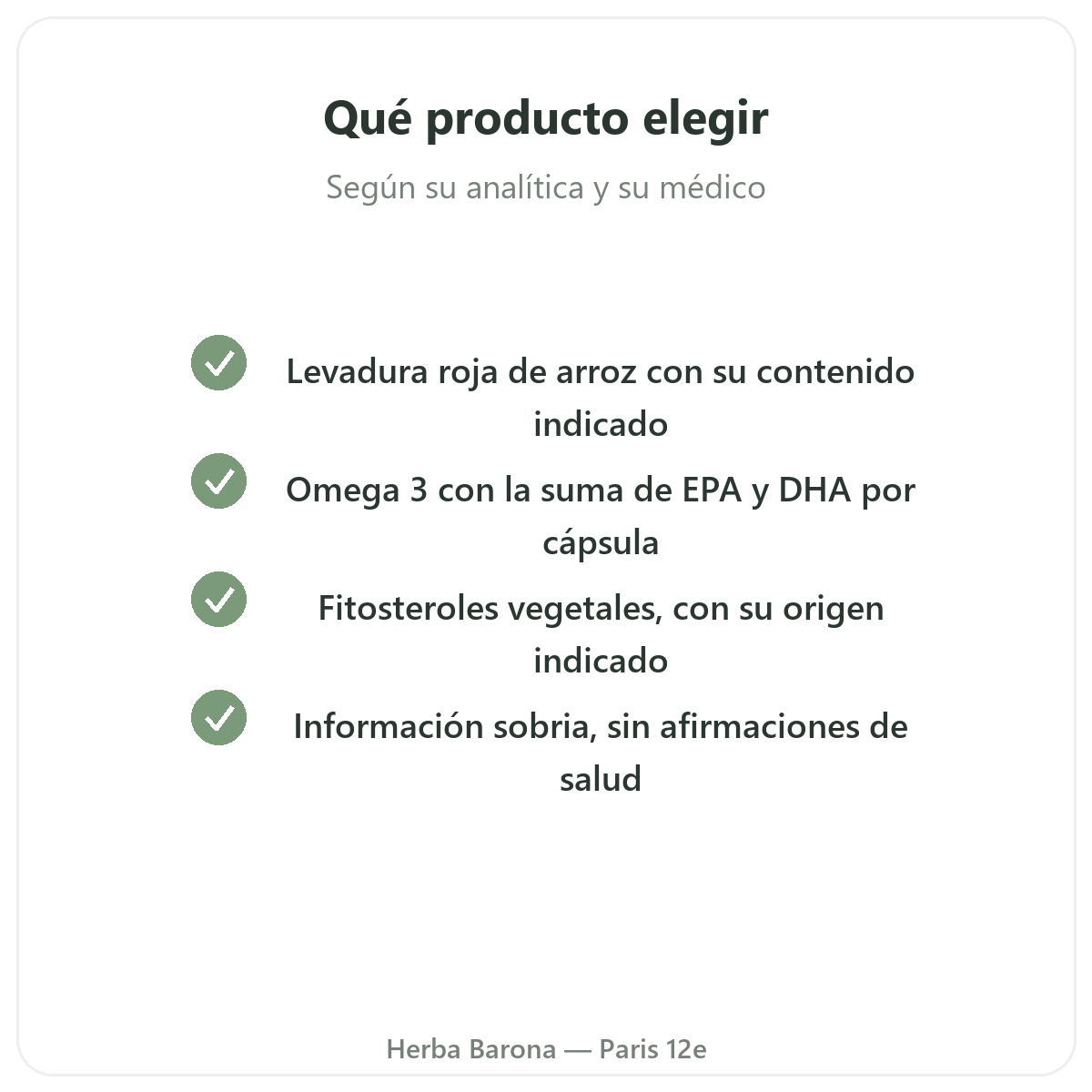 Complementos equilibrio lipídico - activos clave a elegir en Herba Barona París 12e