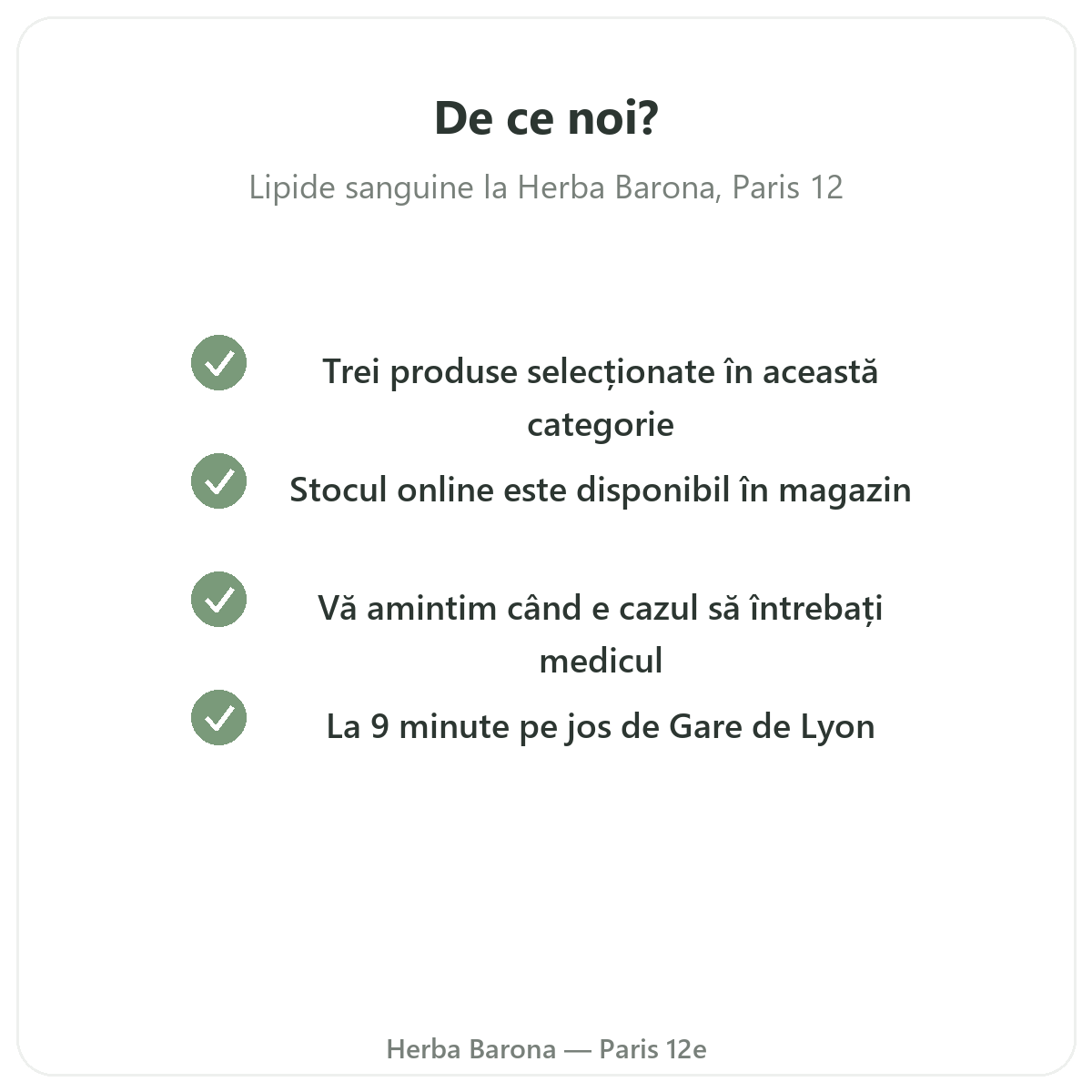 De ce să cumpărați suplimente pentru echilibru lipidic la Paris de la Herba Barona Paris, arondismentul 12
