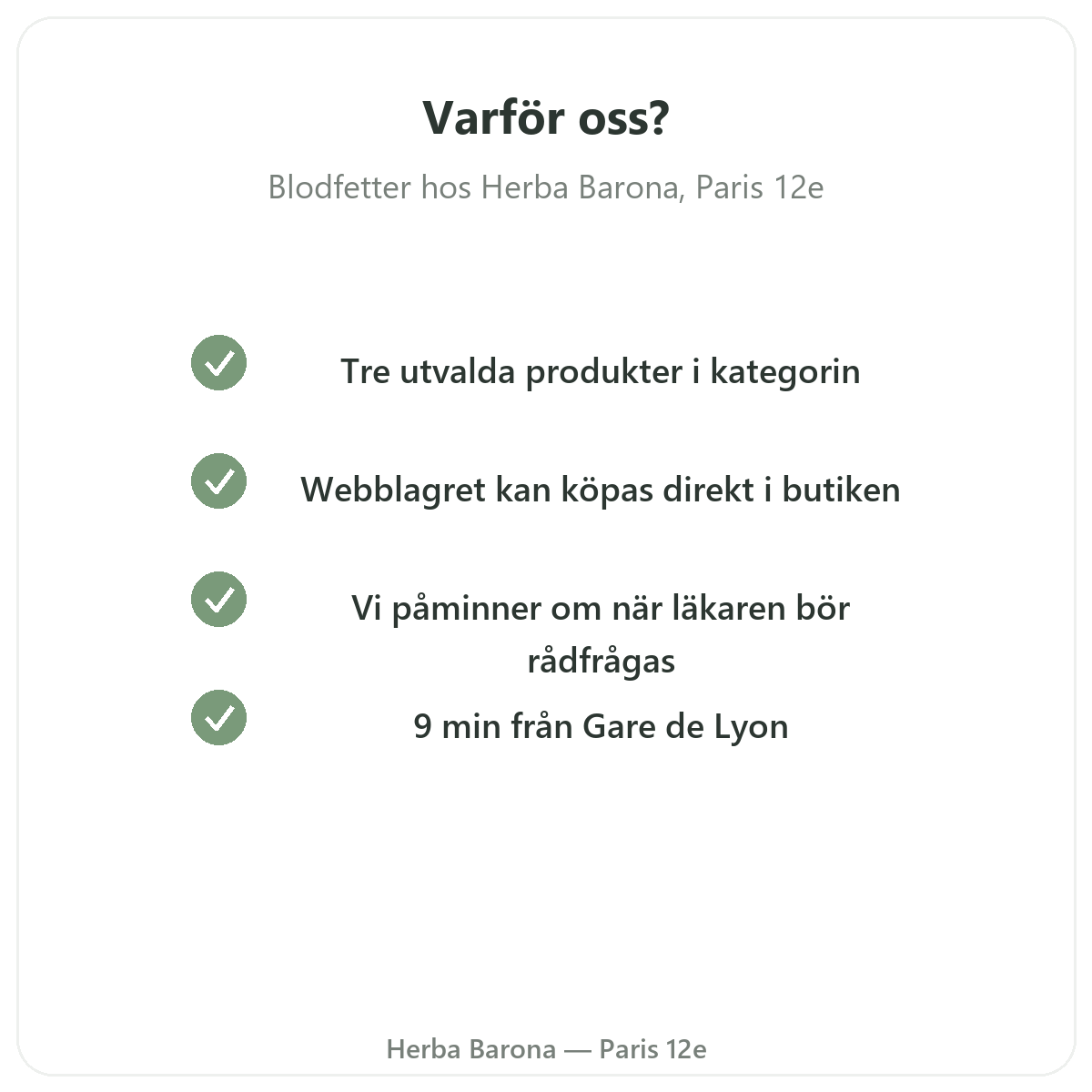 Varför köpa kosttillskott för lipidbalans i Paris hos Herba Barona Paris 12e