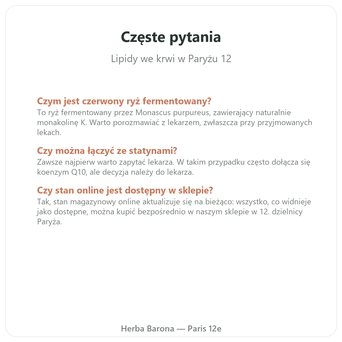 Najczęstsze pytania o równowagę lipidową - Herba Barona, wysyłka na terenie Polski