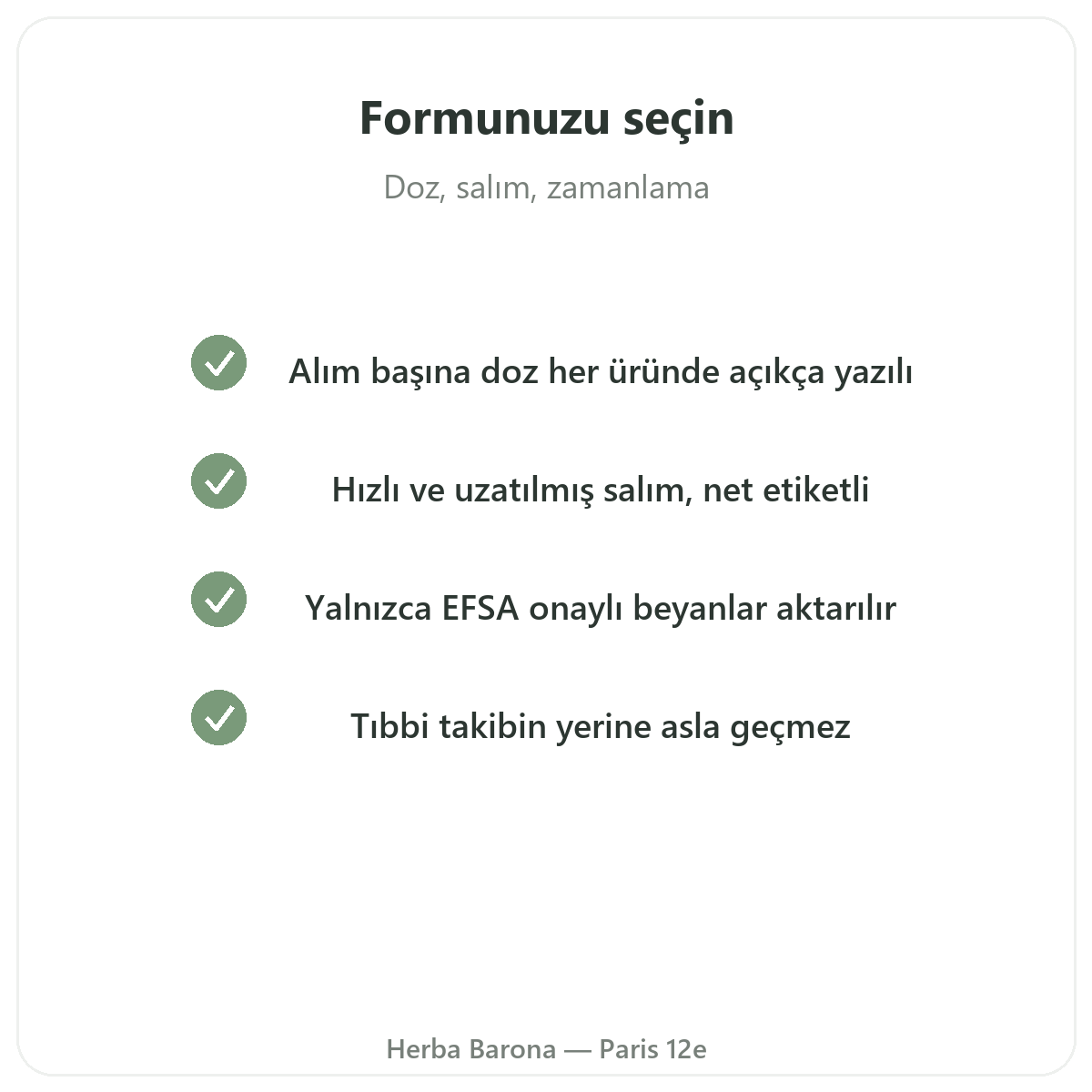 Melatonin Paris - Herba Barona Paris 12. bölge kalite taahhütleri