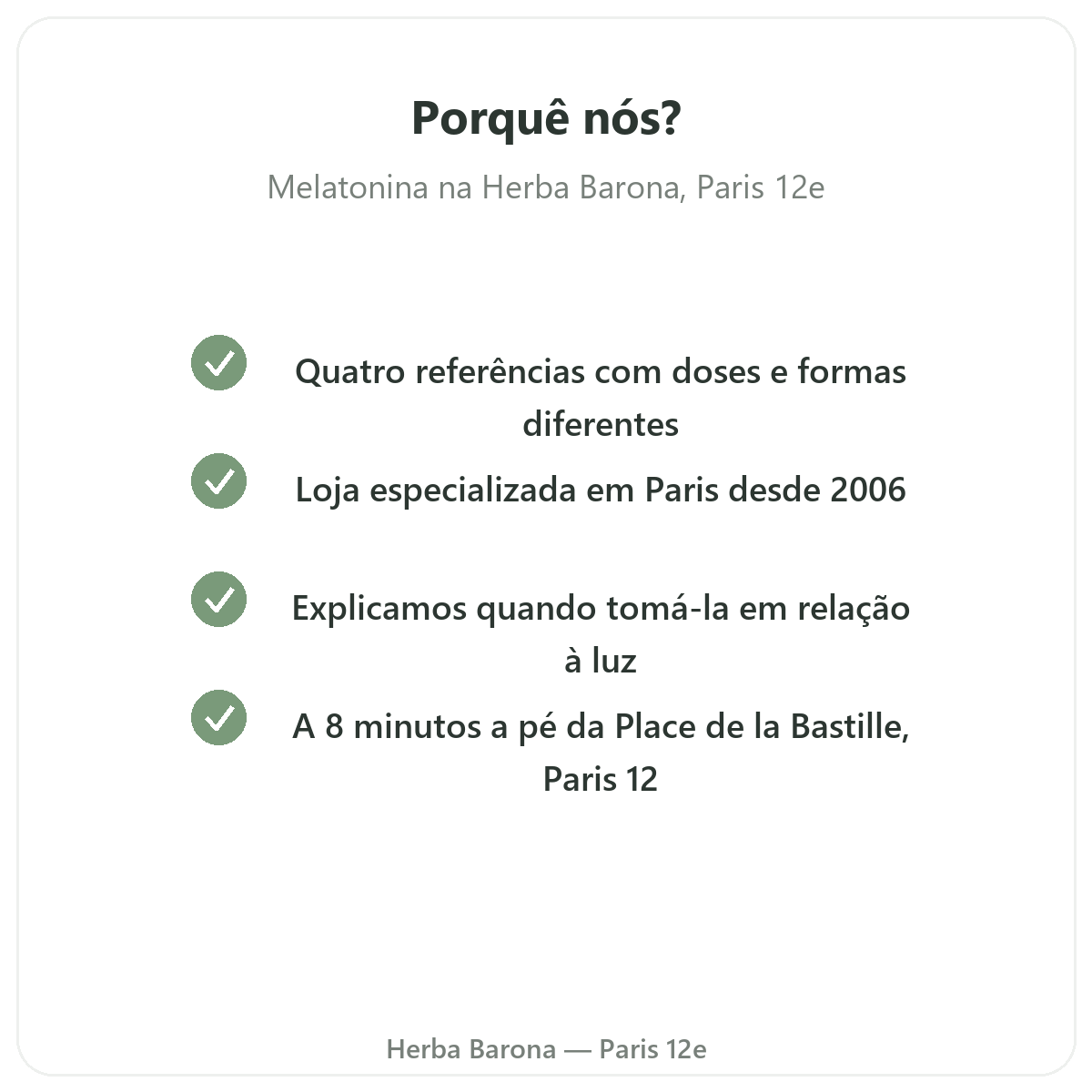Porquê comprar Melatonina Paris em Paris na Herba Barona Paris 12e