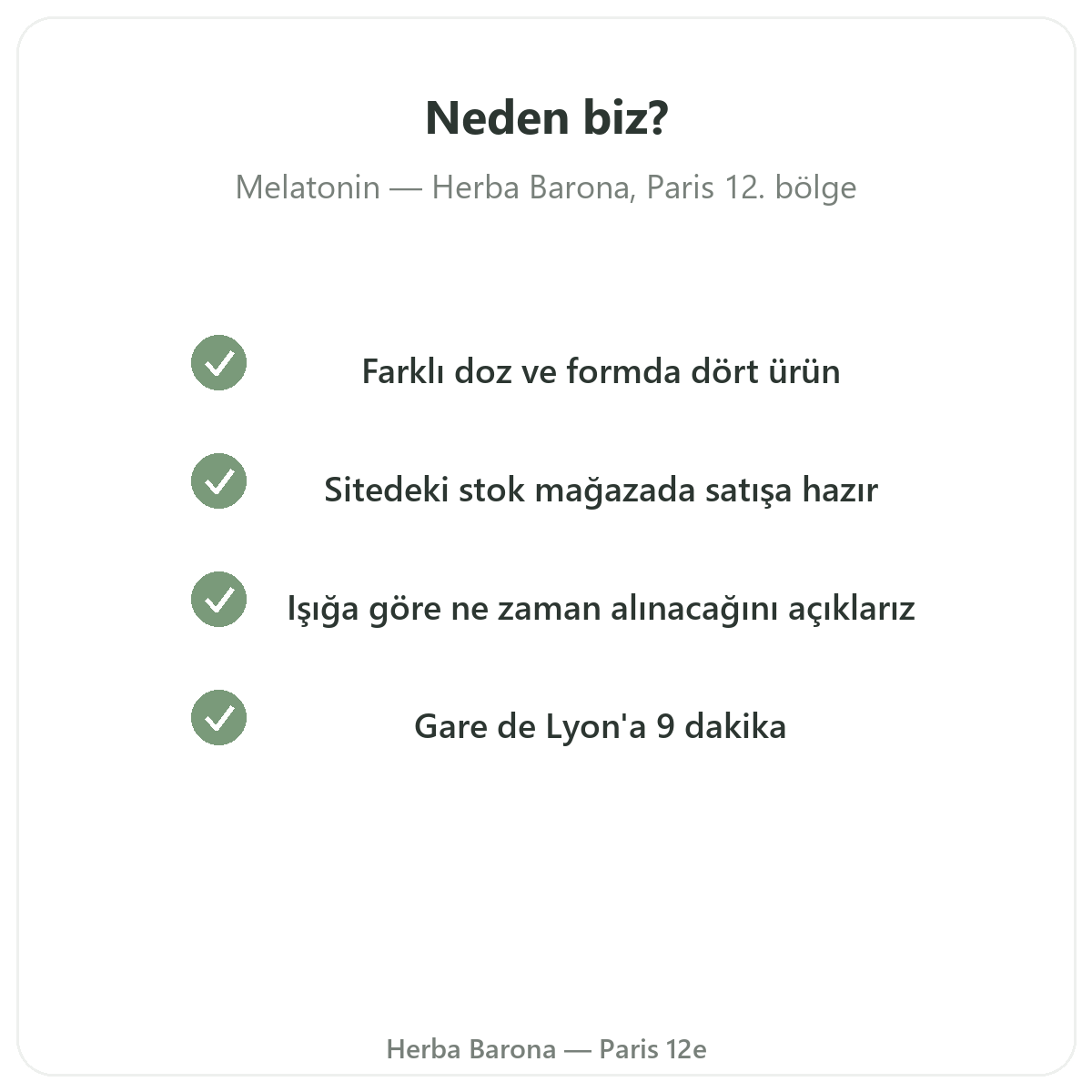 Melatonin Paris’i neden Paris’te Herba Barona’dan almalısınız
