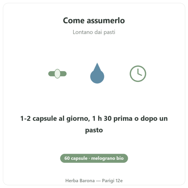 Grenade Bio Dynveo 375 mg come assumerlo lontano dai pasti Parigi Herba Barona