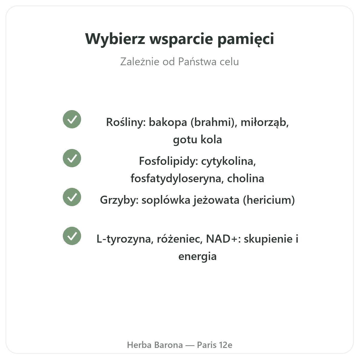 Pamięć i koncentracja w Paryżu - zobowiązania jakościowe w Herba Barona Paryż 12