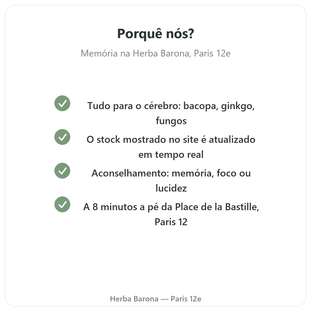 Porquê comprar Memória concentração Paris na Herba Barona Paris 12e