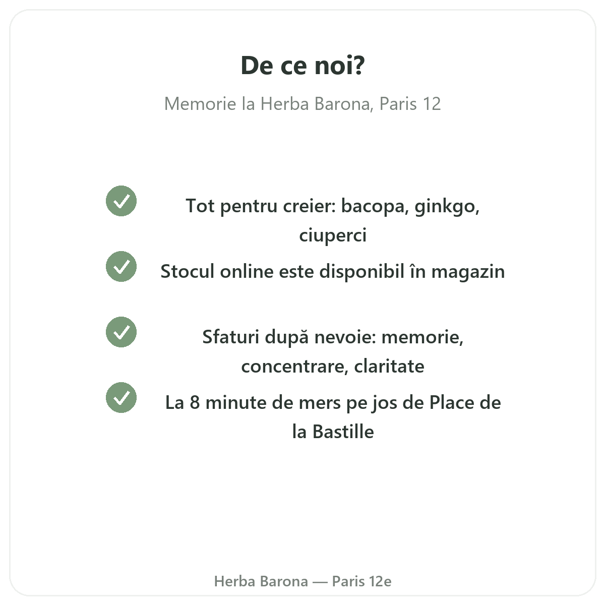 De ce să cumpărați Memorie concentrare Paris la Paris de la Herba Barona Paris, arondismentul 12