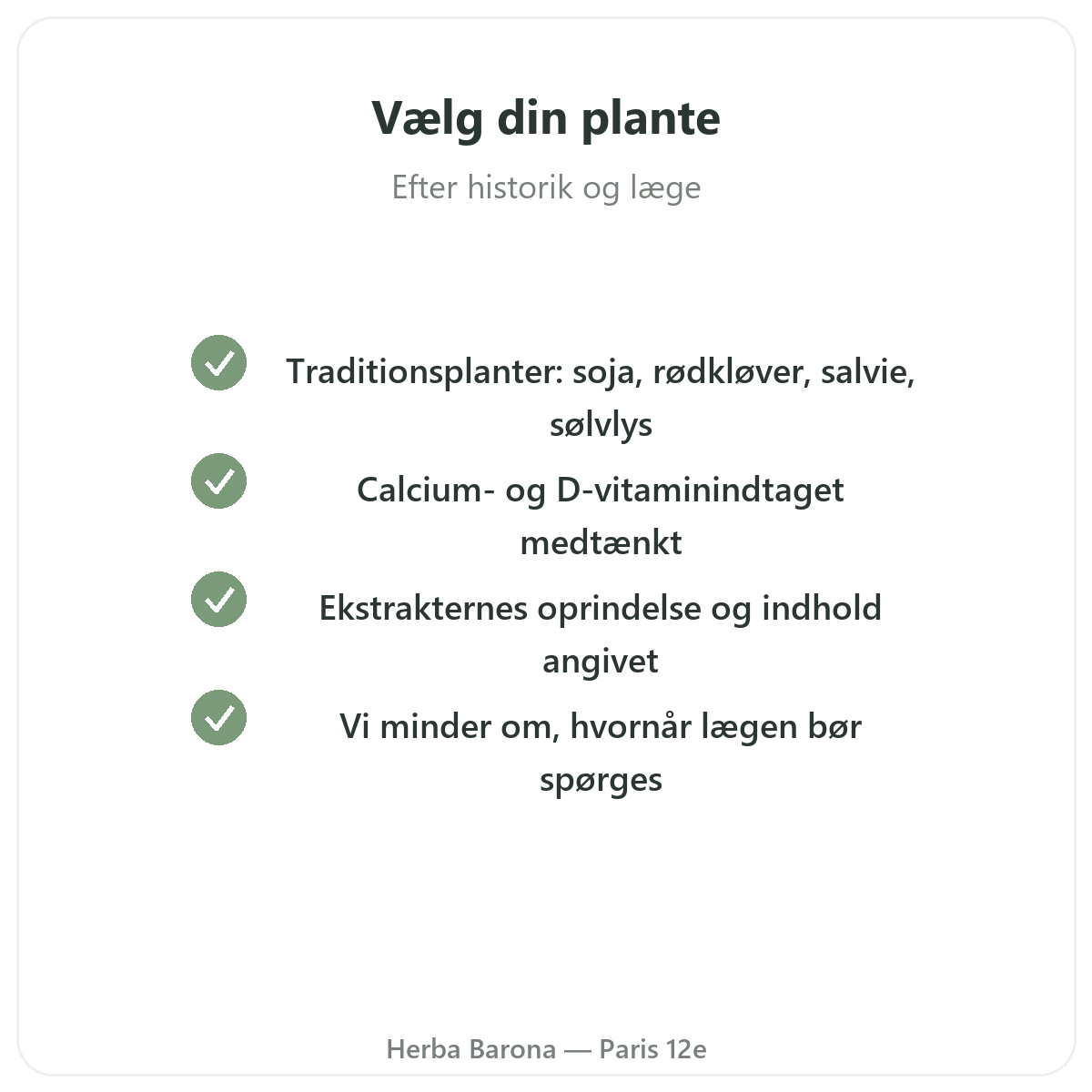 Kosttilskud til overgangsalderen - vigtige aktive stoffer hos Herba Barona Paris 12