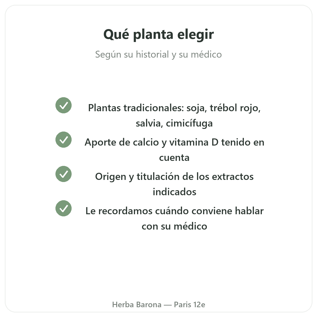 Complementos menopausia - ingredientes clave a elegir en Herba Barona París 12e