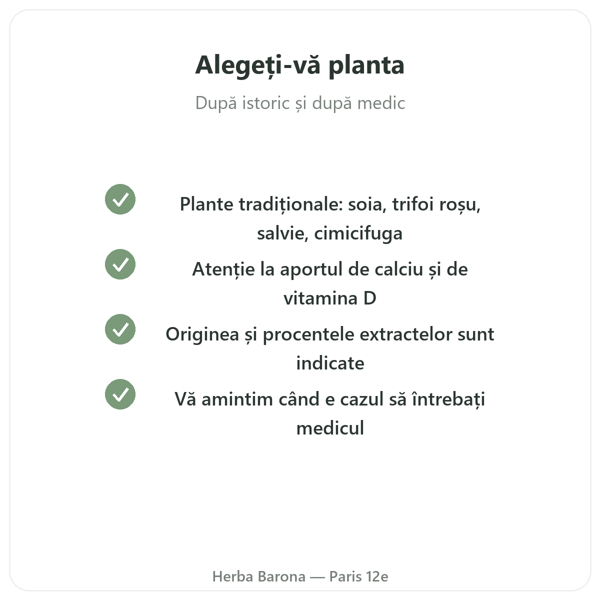Suplimente pentru menopauză - ingrediente active cheie de ales la Herba Barona Paris, arondismentul 12