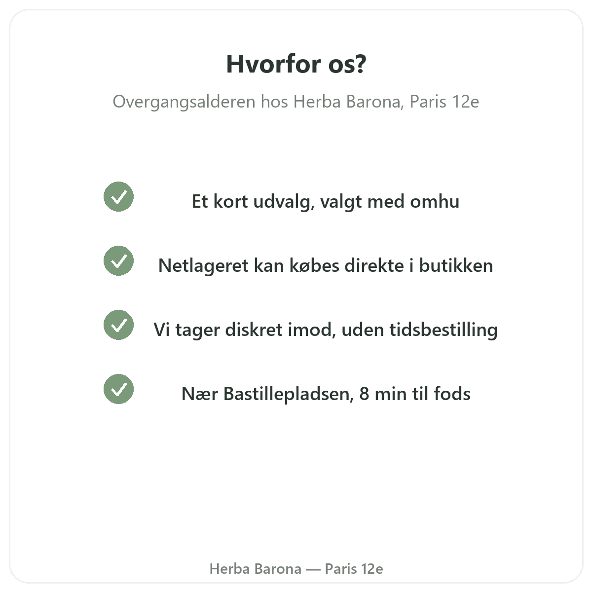 Hvorfor købe kosttilskud til overgangsalderen i Paris hos Herba Barona Paris 12