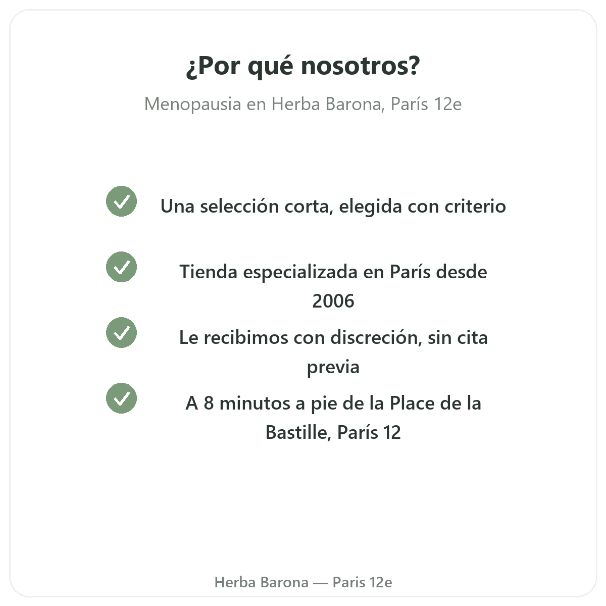 Por qué comprar complementos menopausia en París en Herba Barona París 12e