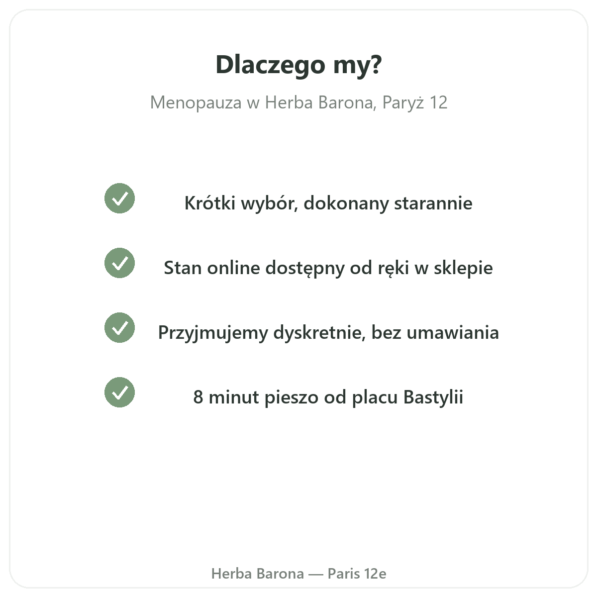 Dlaczego wybrać suplementy na menopauzę w Herba Barona w Paryżu