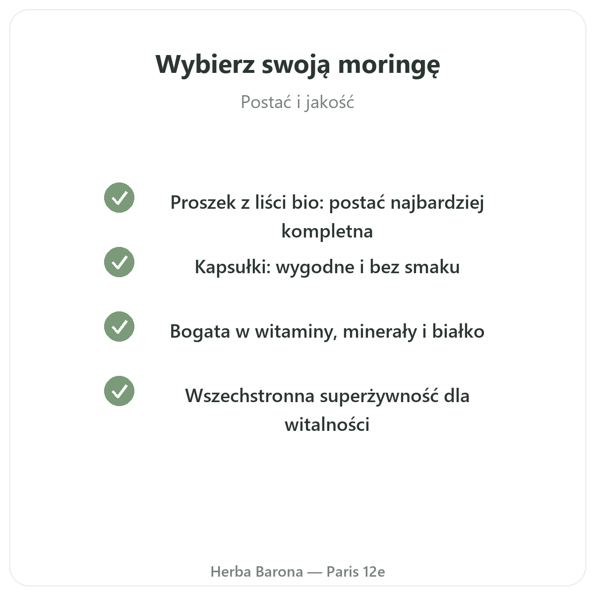 Moringa - nasze zobowiązania jakościowe w Herba Barona