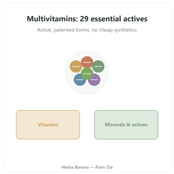 Multivitamin Complex – Novoma – 120 capsules presentation Paris Herba Barona