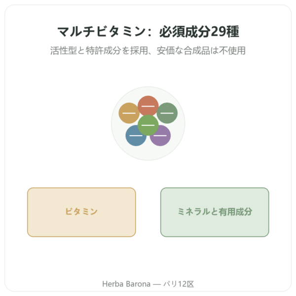マルチビタミン – Novoma – – 120カプセル presentation Paris Herba Barona