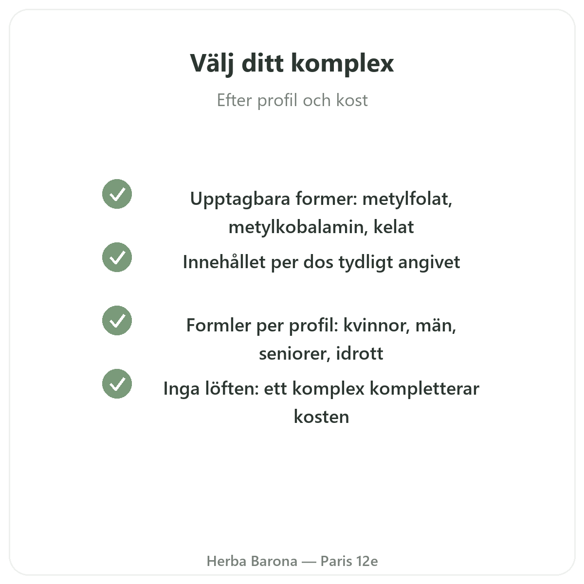 Multivitaminer - viktiga aktiva ämnen att välja hos Herba Barona Paris 12e