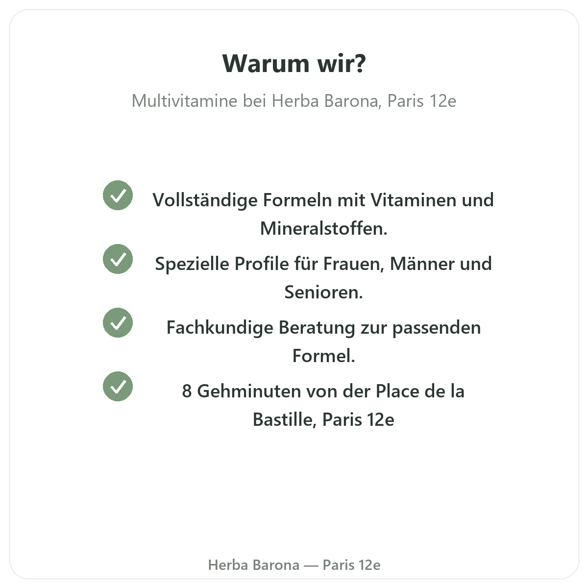 Warum Multivitamine in Paris bei Herba Barona Paris 12e kaufen