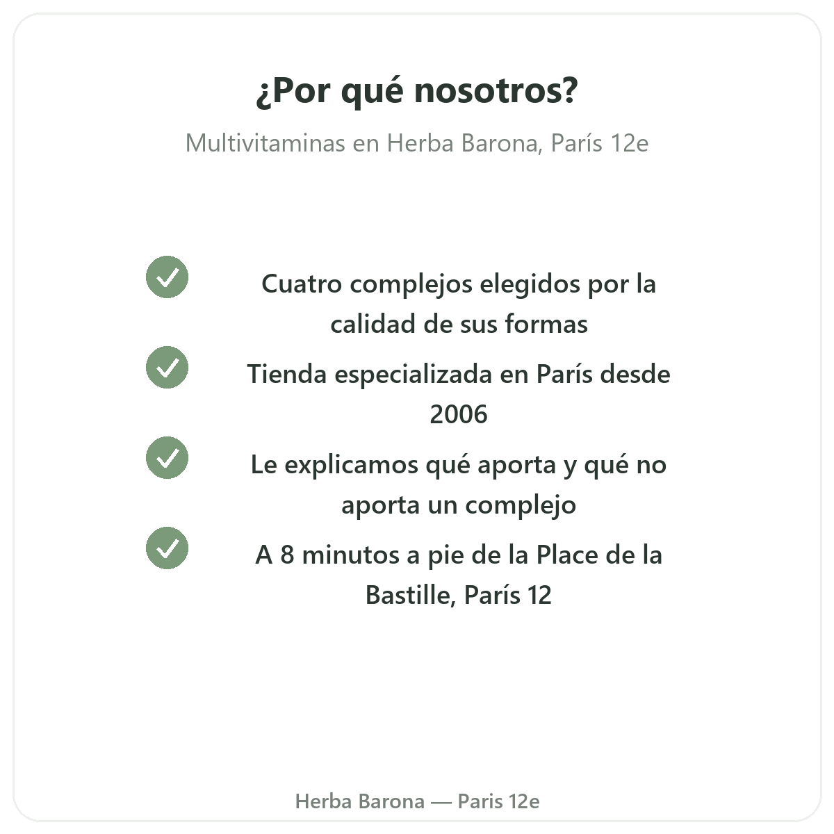 Por qué comprar Multivitaminas en París en Herba Barona París 12e