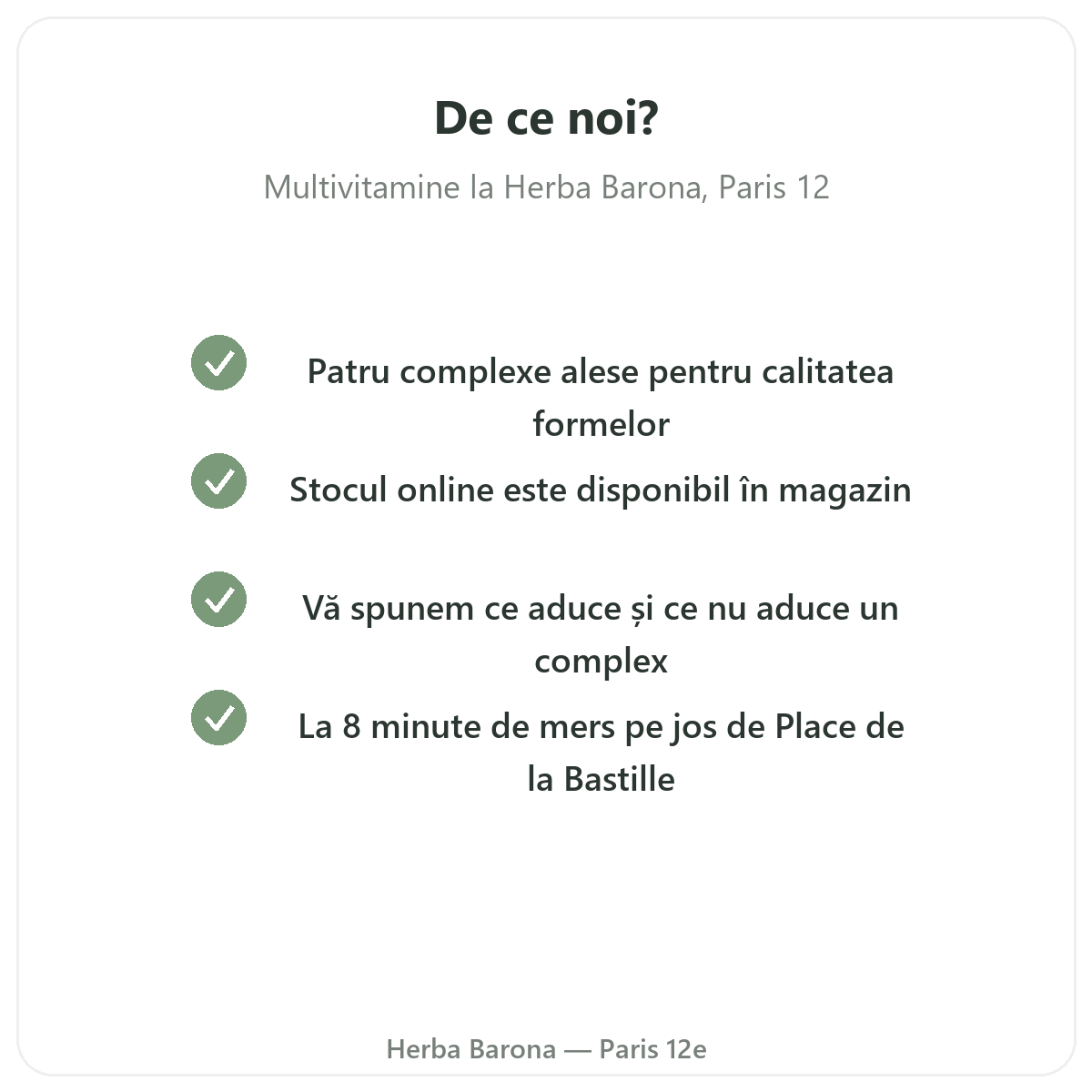 De ce să cumpărați multivitamine la Paris de la Herba Barona, Paris, arondismentul 12