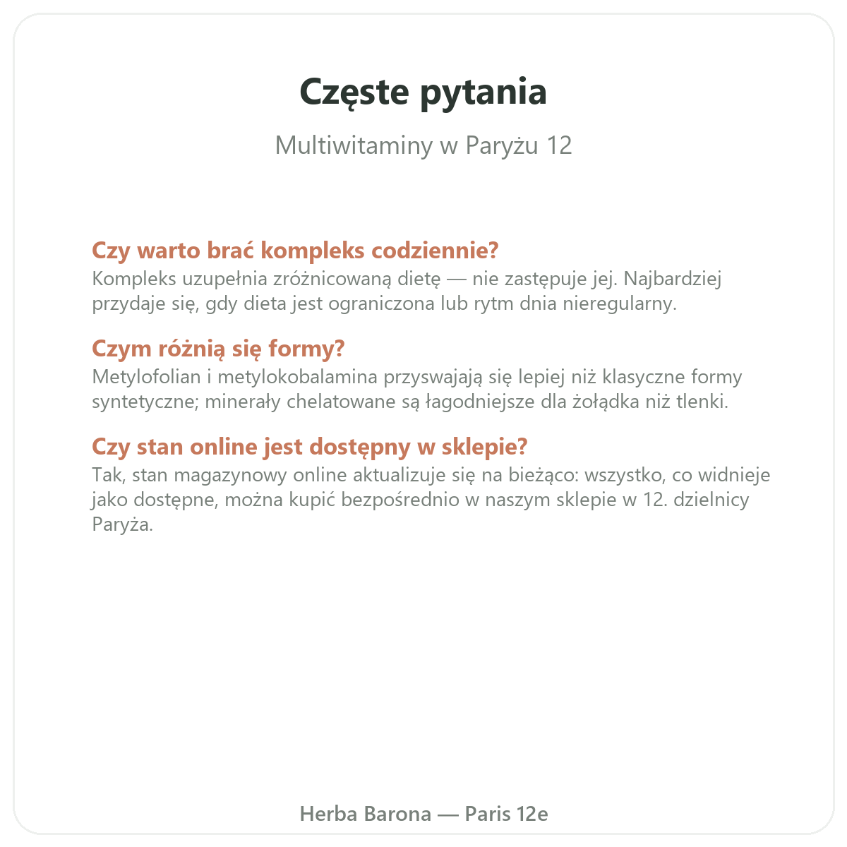 Najczęstsze pytania o multiwitaminy – wysyłka do Polski, Herba Barona