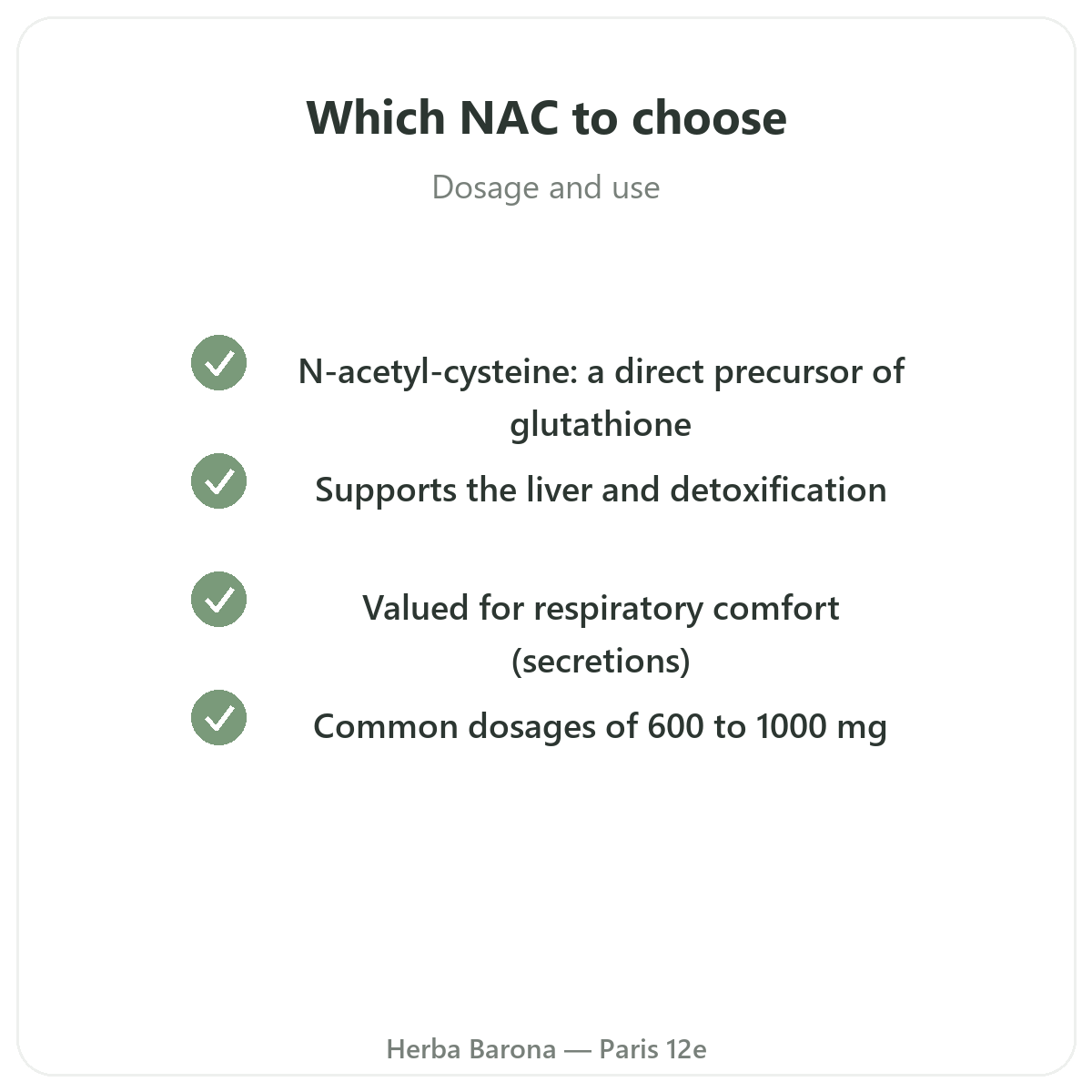 NAC in Paris - quality commitments at Herba Barona Paris 12th