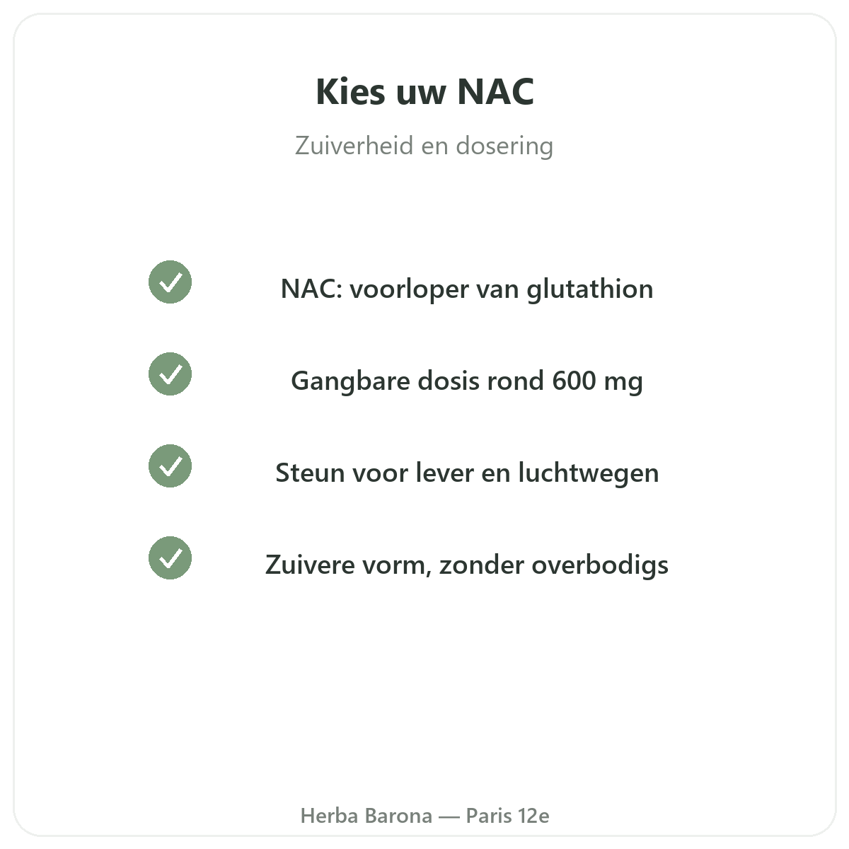 NAC Parijs - kwaliteitsverbintenissen bij Herba Barona Parijs 12e