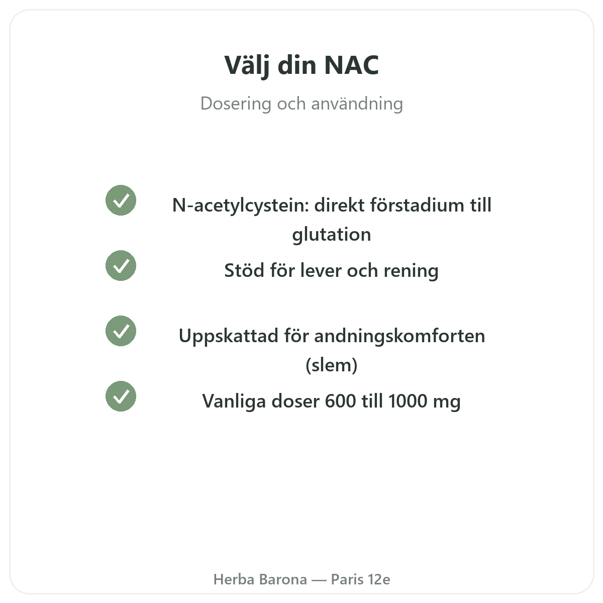 NAC Paris - kvalitetsåtaganden hos Herba Barona Paris 12e