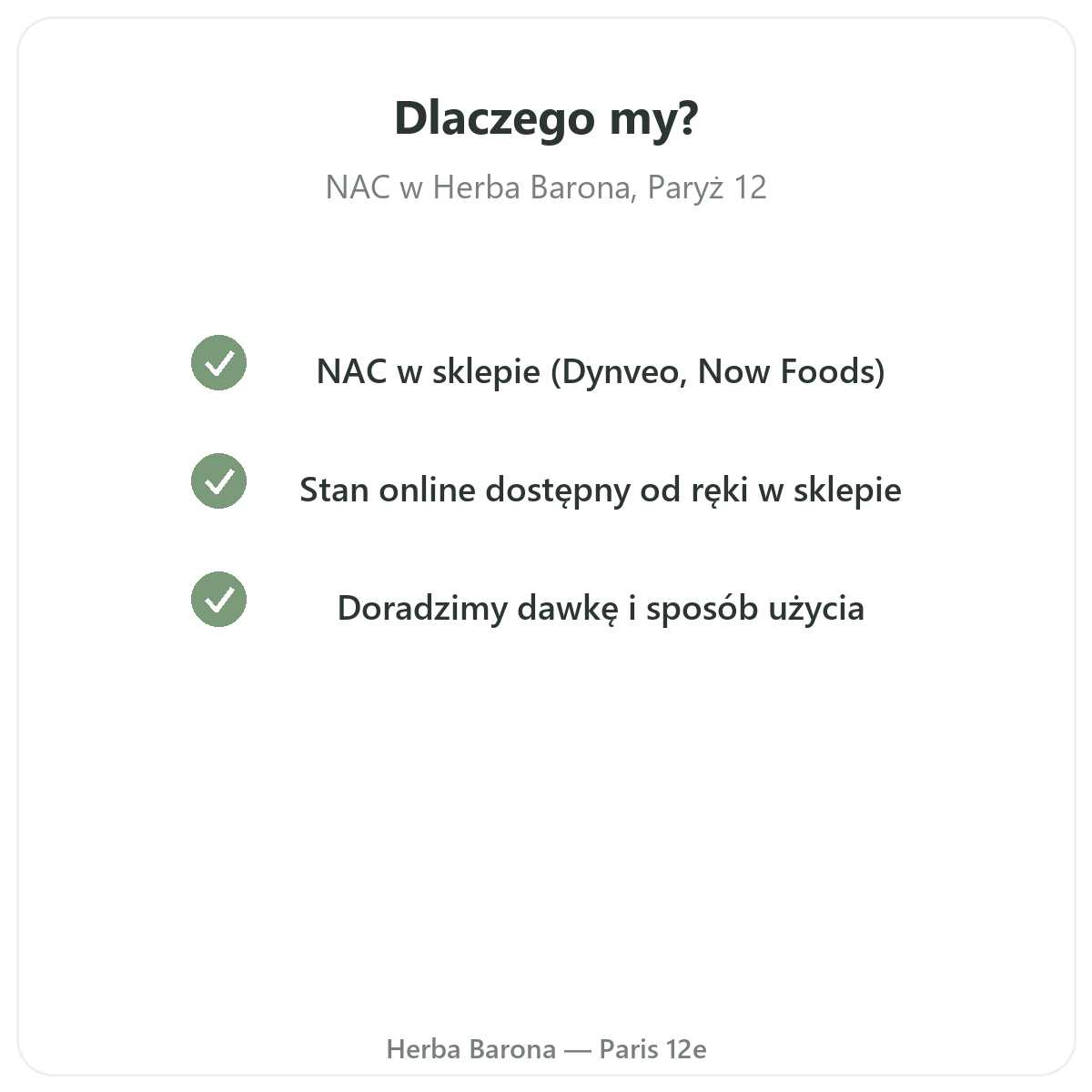 Dlaczego kupować NAC w Polsce u Herba Barona