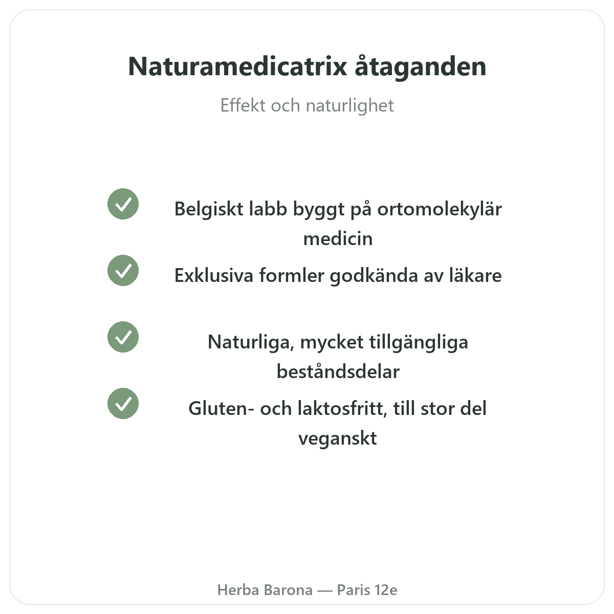 Naturamedicatrix i Paris – kvalitetslöften hos Herba Barona Paris 12e