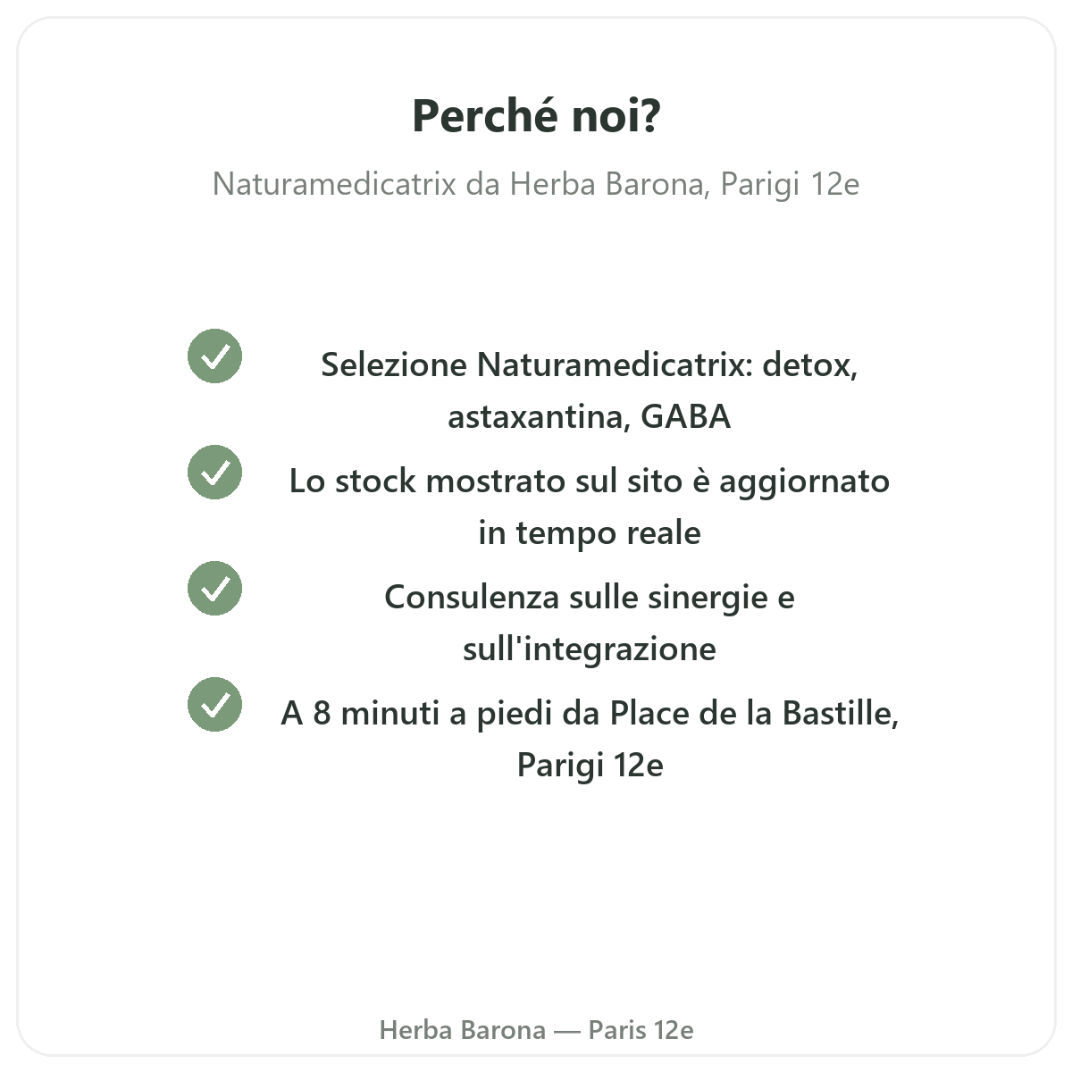 Perché acquistare Naturamedicatrix a Parigi da Herba Barona Parigi 12e