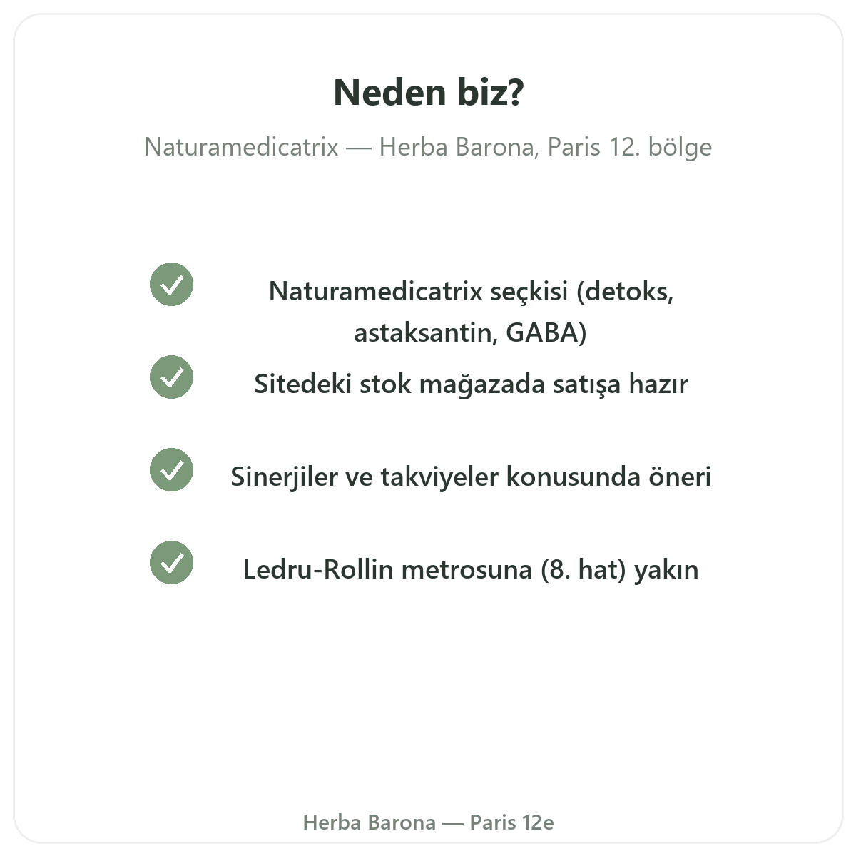 Neden Herba Barona Paris 12. bölgeden Naturamedicatrix satın almalı