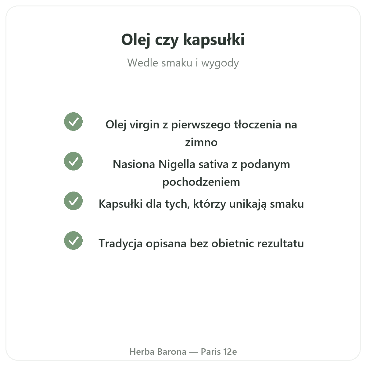 Czarnuszka - nasze zobowiązania jakościowe w Herba Barona