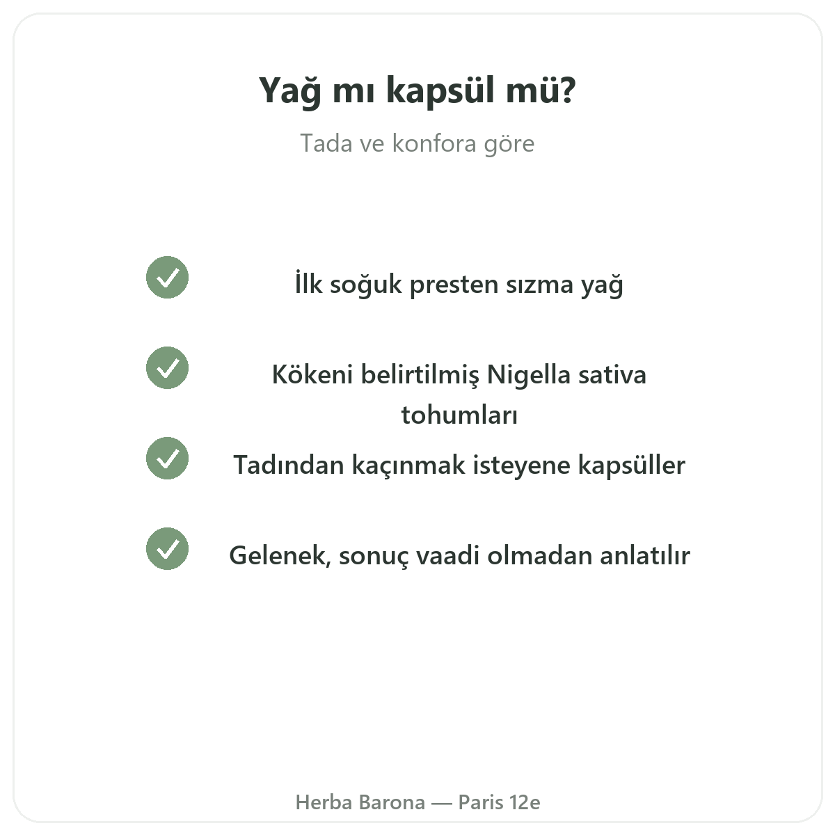 Çörekotu Paris - Herba Barona kalite taahhütleri, Paris 12. bölge