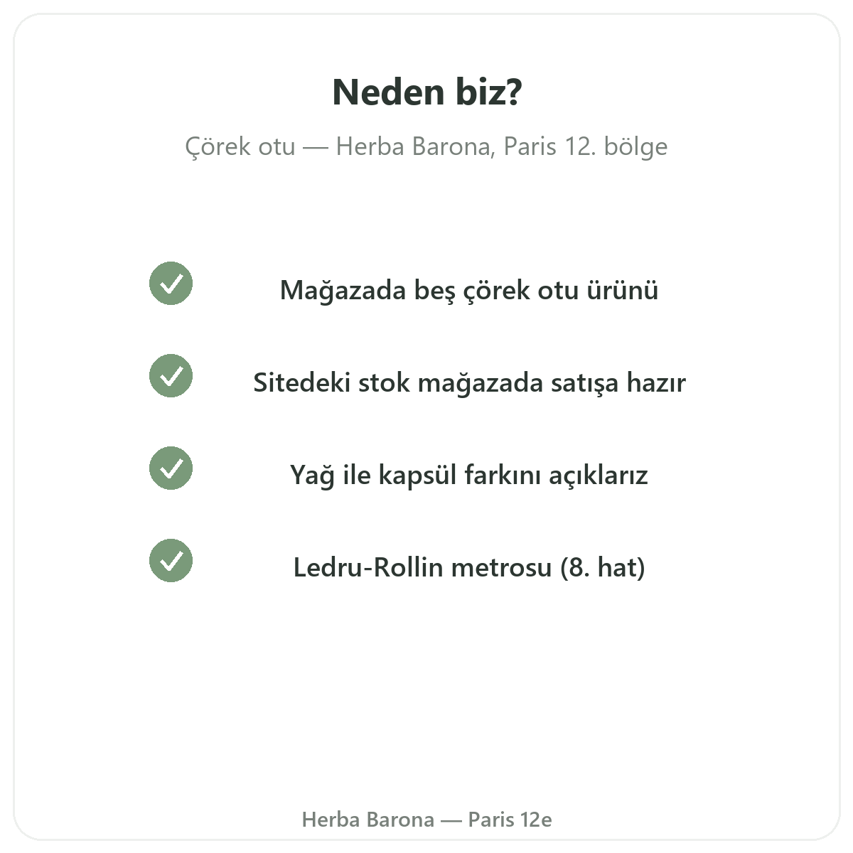Paris’te çörekotu neden Herba Barona’dan alınmalı, Paris 12. bölge