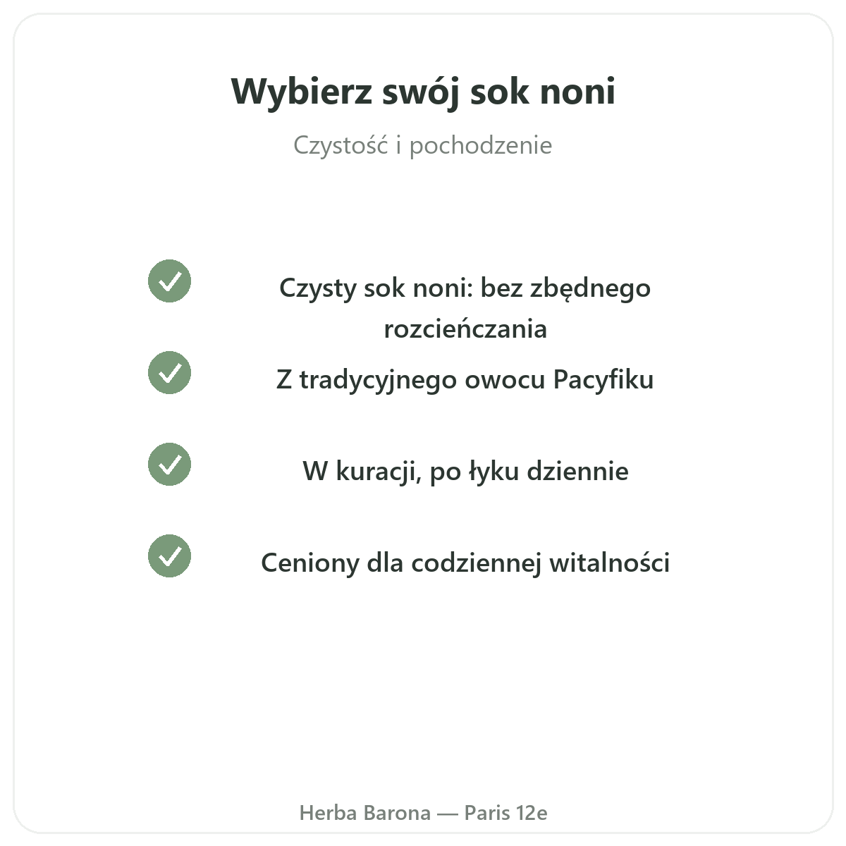 Sok z noni – gwarancja jakości dla klientów z Polski, Herba Barona