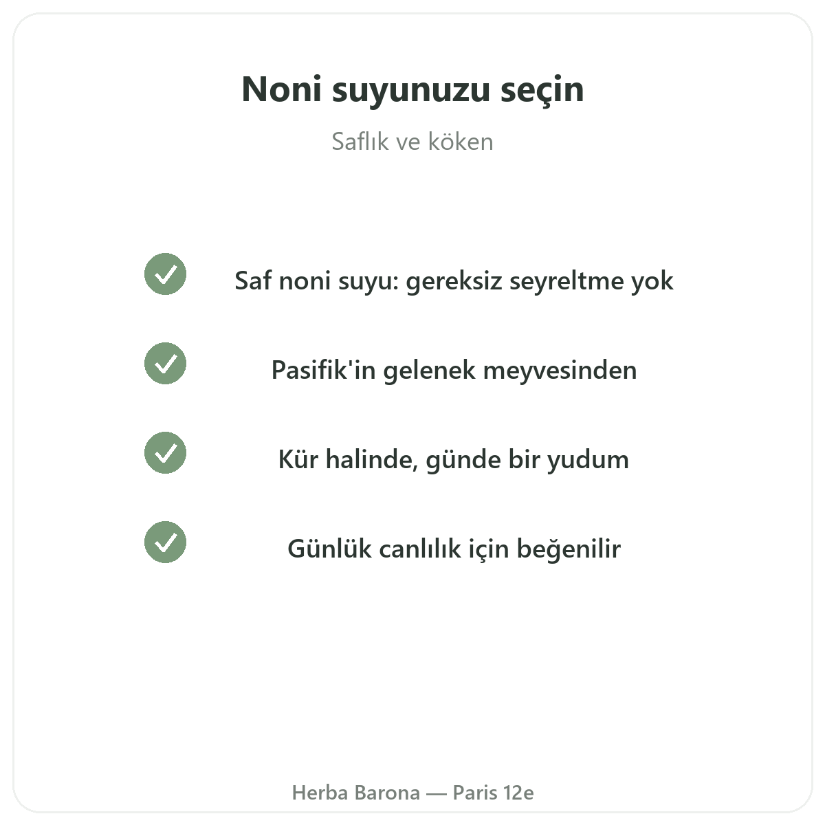 Noni suyu Paris - Herba Barona’daki kalite taahhütleri, Paris 12. bölge