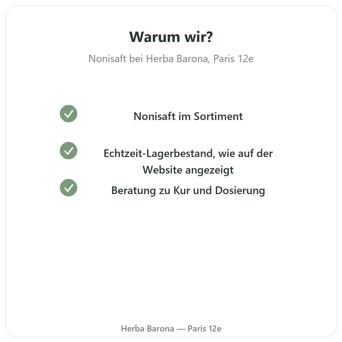Warum Noni-Saft in Paris bei Herba Barona kaufen Paris 12e